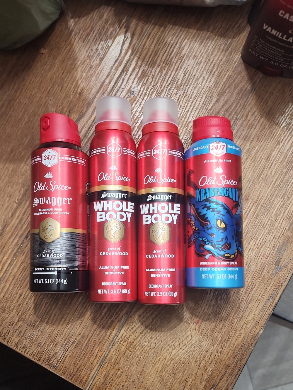 4 new Swagger & KrakenGuard old spice  Red Men's Body Spray Set